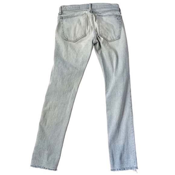 Rag & Bone the Dre denim cropped distressed hem jeans size 24 - Picture 2 of 6